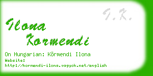 ilona kormendi business card